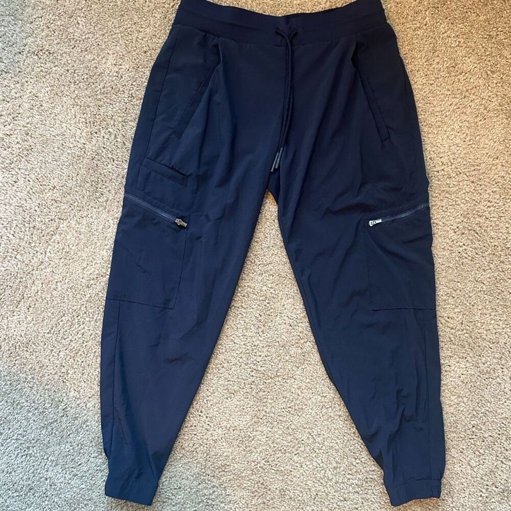 Athleta Venture Cargo Jogger Pants Women’s 4P Petite Navy Blue Travel Hiking